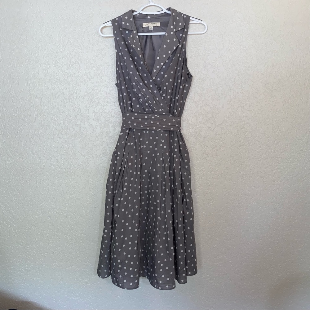 Gray & White Retro Dapper Full Skirted Shirt Dress | Size 12P